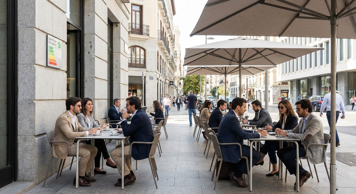 madrid street cafe terrace